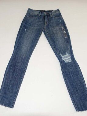 Lucky Brand Women's Ava Mid Rise Skinny Jeans Size 00 / 24 Regular NWT Blue 00R